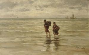 &quot;Wading in the Surf&quot; Painting by Jozef Israels From metzemaekers.com